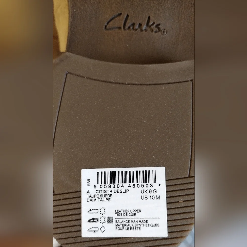 NIB MEN'S CLARKS TAUPE LOAFERS - Picture 5 of 12